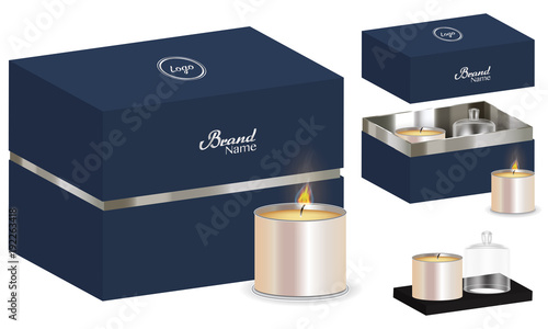 aroma candle package box design 3d mockup