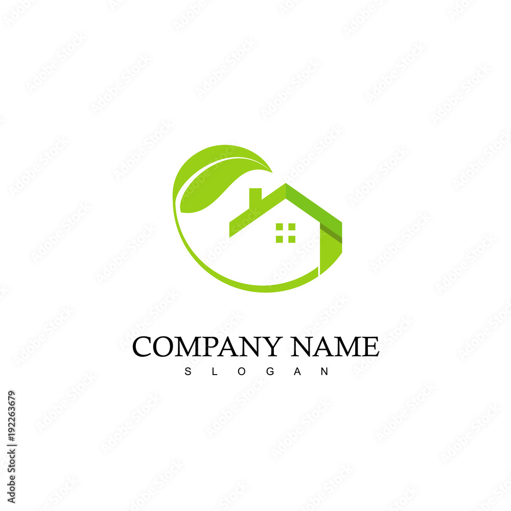 Real Estate Logo, Green House Icon Real Estate Logo, Green House Icon