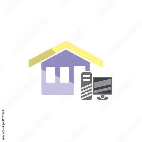 Wallpaper Mural Computer House Logo Icon Design Torontodigital.ca