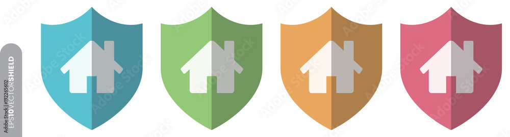 Fototapeta premium Shield Icon Set - Home