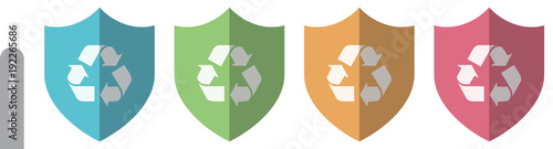 Shield Icon Set - Recycle