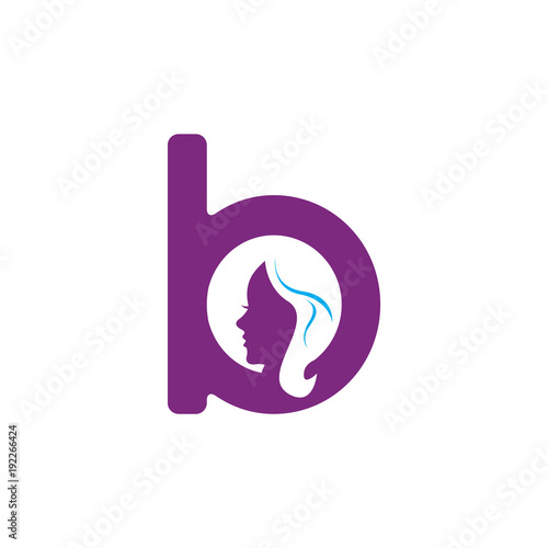 b Letter Face Women Logo photo