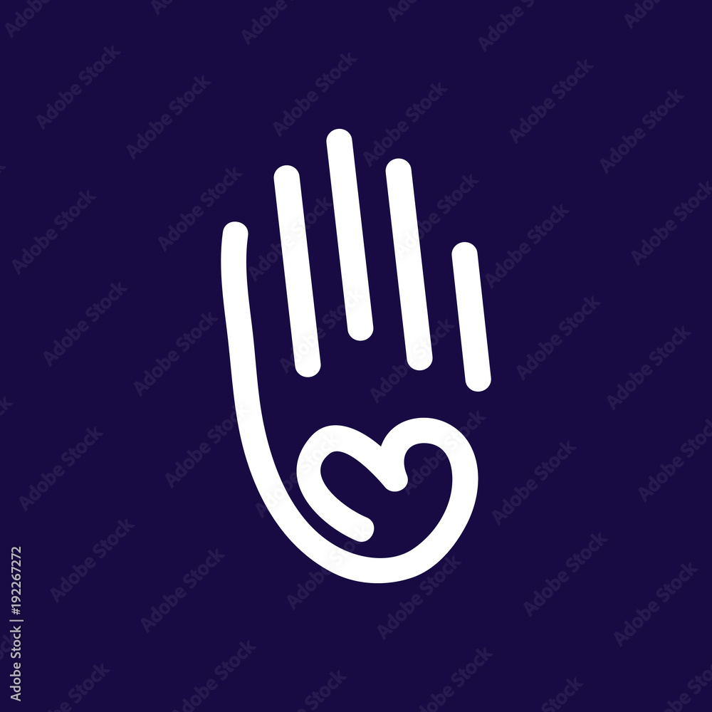 hand love line logo icon hand love line logo icon