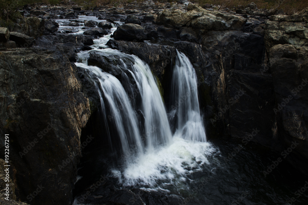 The Gorge waterfall and creek in Heifer Station, New South Wales. The Gorge waterfall and creek in Heifer Station, New South Wales.