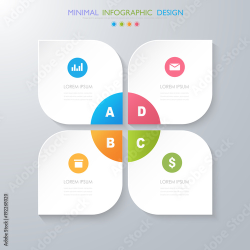 Business infographic template the concept is circle option step with full color icon can be used for diagram info graph chart business presentation or web , Vector design element illustration