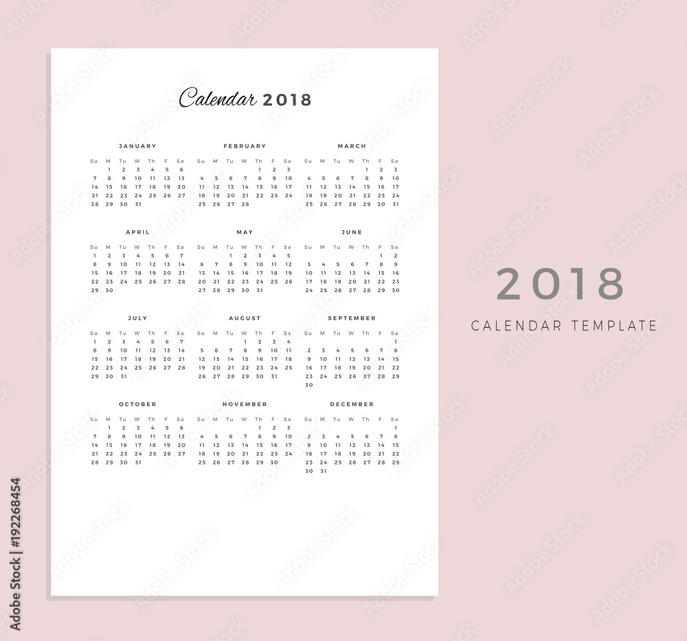 18 Vector Calendar Template 18 Simple Planner New Year Schedule Calendar Minimal Stationery Yearly Calendar Stock Vector Adobe Stock 18 Vector Calendar Template 18 Simple Planner New Year Schedule Calendar Minimal Stationery Yearly Calendar Stock Vector Adobe Stock
