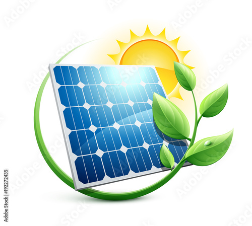 Obraz na płótnie Panneau Solaire Ecologie w salonie