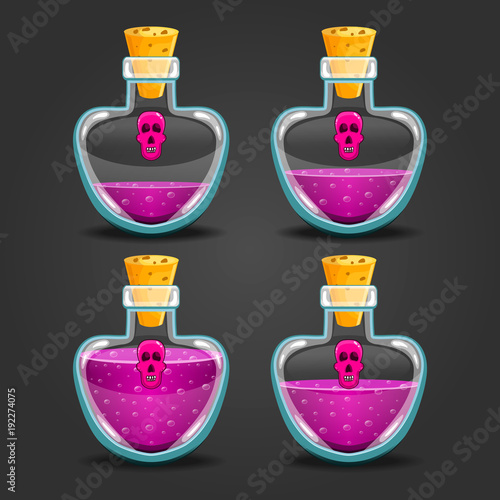 Bottle of magic elixir with skull-2