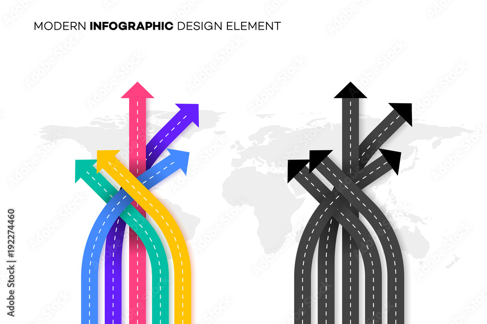 Conceptual Better Choice. Vector Illustration With Crossroads Over