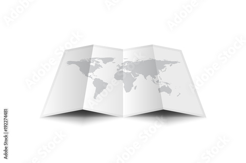 Empty Vector Worldmap Isolated On White Background. Template For Your Modern Design