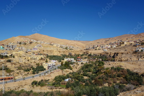 Cityscape of Wadi Musa. It is the nearest town to the archaeological site of Petra, Wadi Musa, Jordan, Middle East