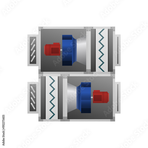 Ventilating fan installation vector illustration. Technical image.