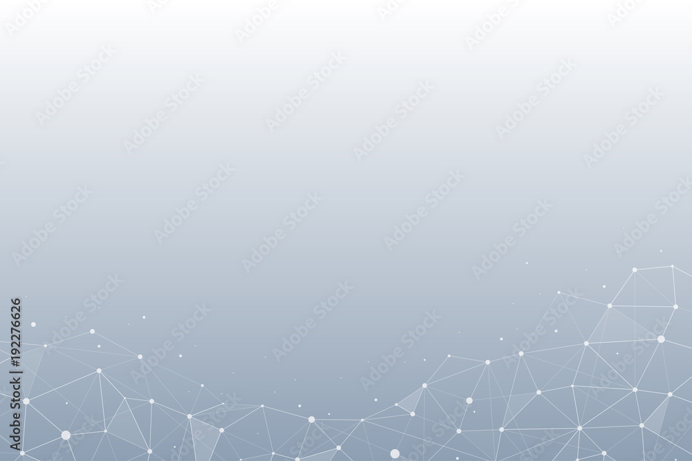 Abstract geometric polygonal with connecting dots and lines on gradient colour background. Abstract background. Vector illustration. Abstract geometric polygonal with connecting dots and lines on gradient colour background. Abstract background. Vector illustration.