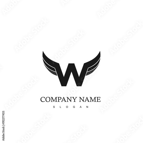 Letter W Wings Logo