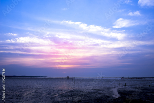 Fototapeta Naklejka Na Ścianę i Meble -  Colorful sky after sunset with sea beach background