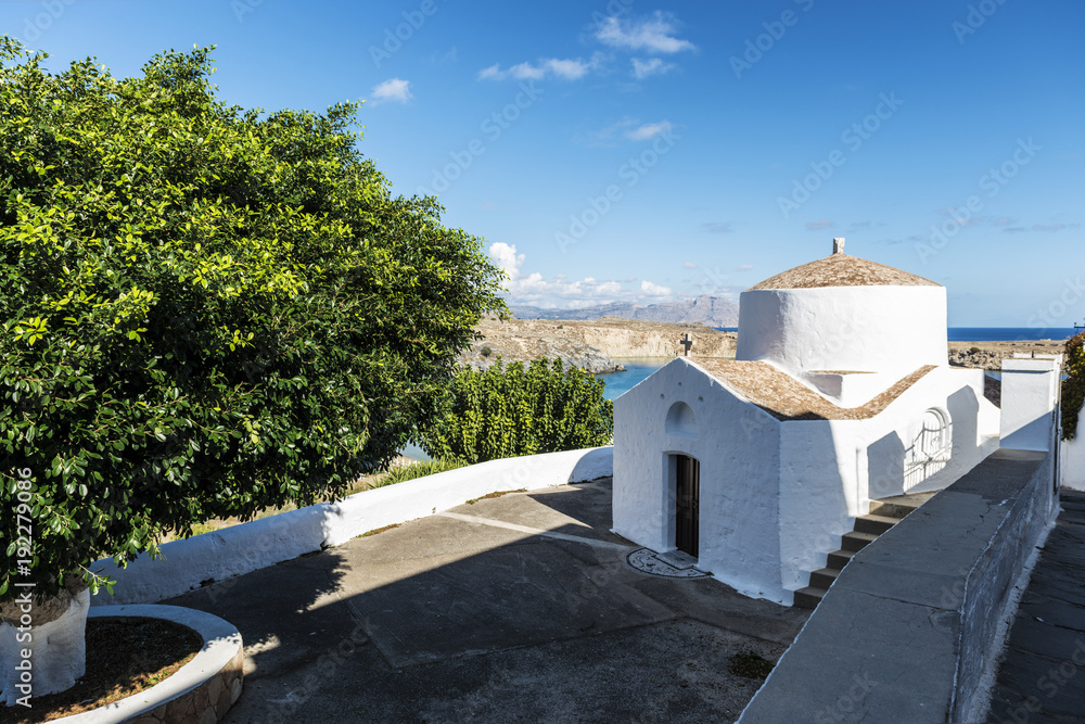 Greek orthodox church in Lindos, Rhodes, Greece