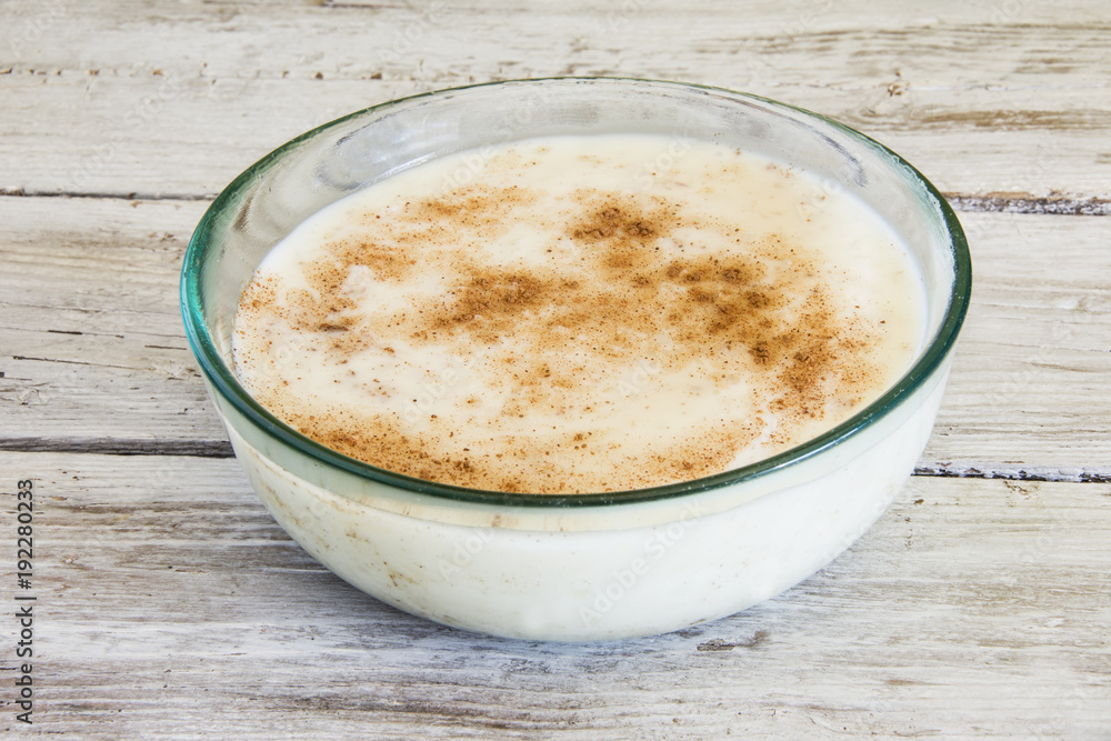 Rice with milk and cinnamon. Rice with milk and cinnamon.