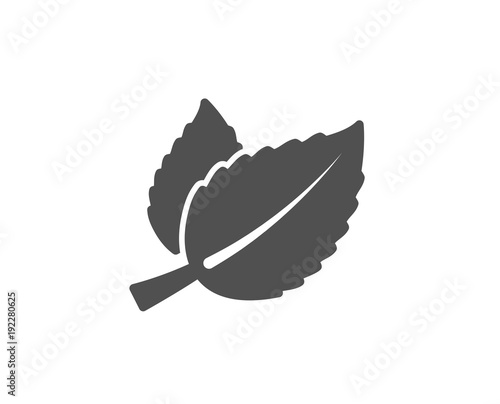 Mint leaves simple icon. Herbal leaf sign. Tea with Mentha symbol. Quality design elements. Classic style. Vector