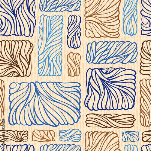 Abstract ethnic square elemets seamless pattern