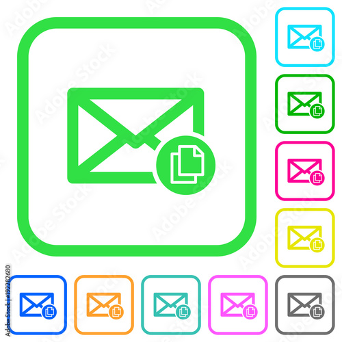 Copy mail vivid colored flat icons