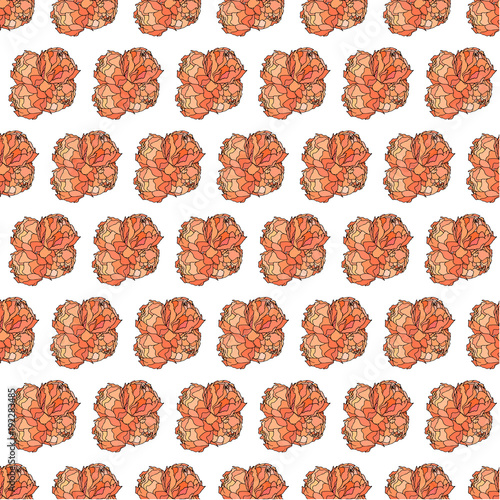 Seamless floral pattern with peonies. Vector illustration.