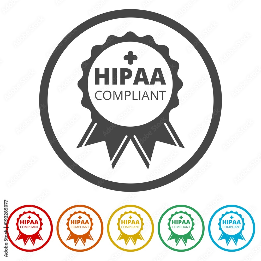 Obraz premium HIPAA Compliance Icon, 6 Colors Included