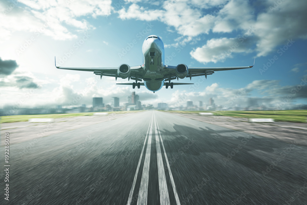 Fototapeta premium Samolot w podejściu do lądowania