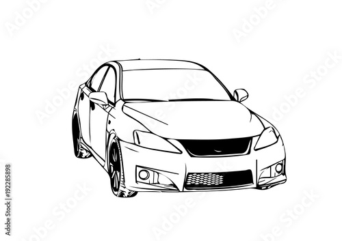 sketch of a sports car .