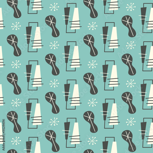 Mid century modern seamless pattern