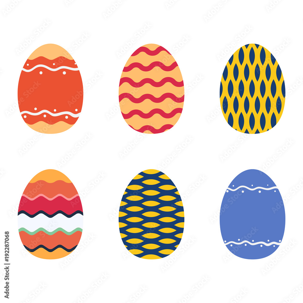 Easter eggs set. Festive traditional food illustration Easter eggs set. Festive traditional food illustration