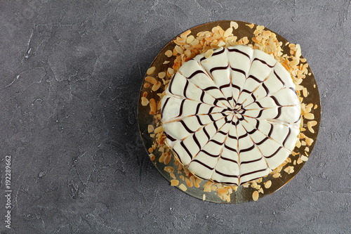 esterhazy torte on a golden plate