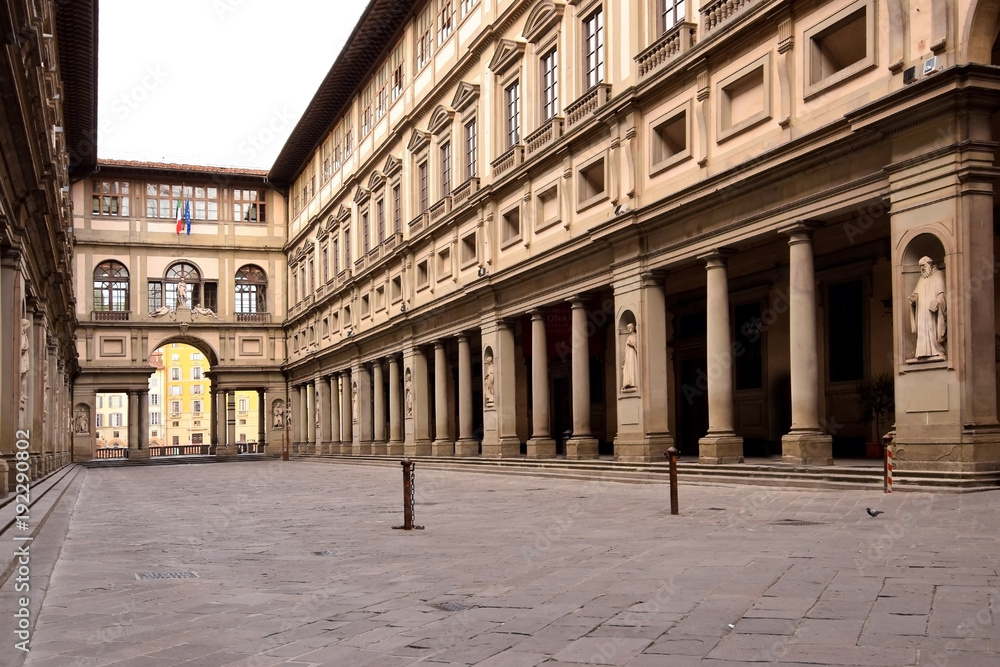 The Uffizi Gallery in Florence in Italy.