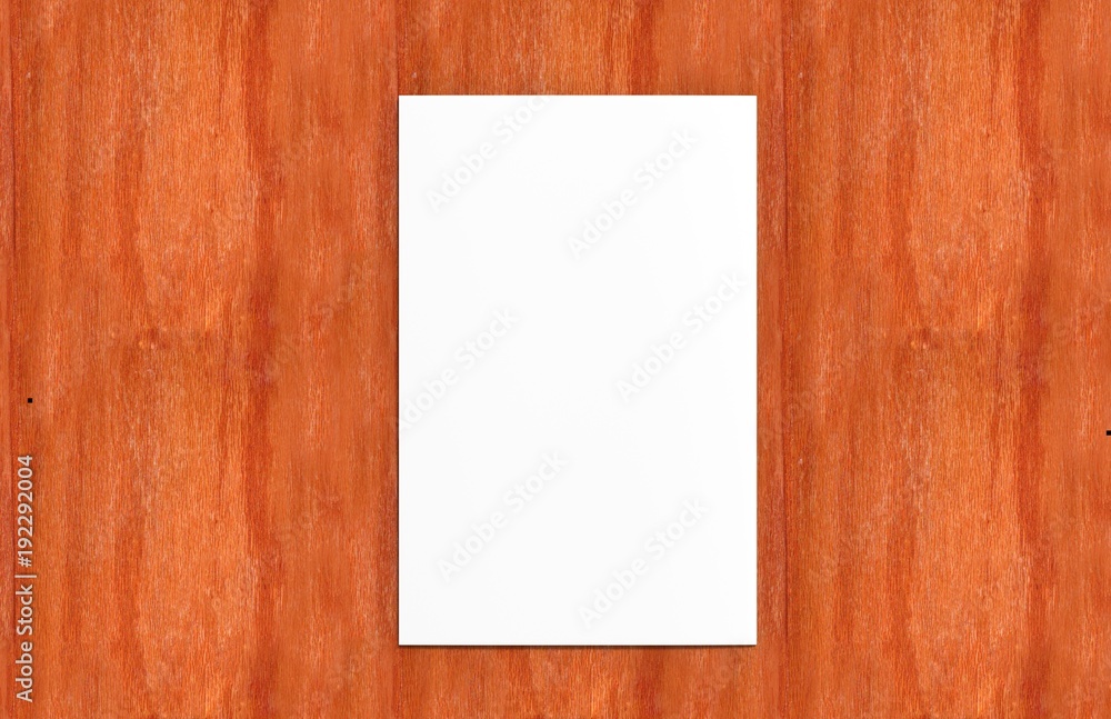 Four-Fold Half Letter Brochure Mock-up On Wooden Background Four-Fold Half Letter Brochure Mock-up On Wooden Background