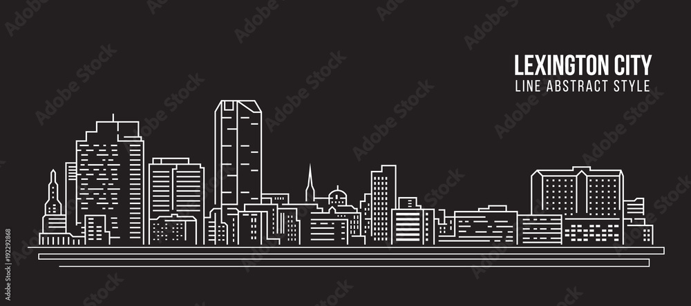 Cityscape Building Line art Vector Illustration design - Lexington city