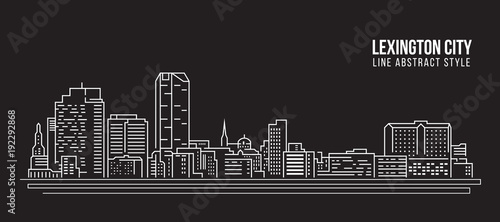 Cityscape Building Line art Vector Illustration design - Lexington city