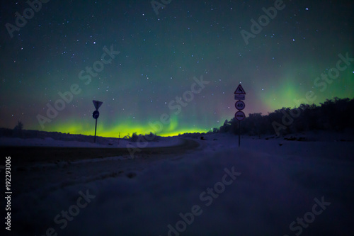 Fototapeta Naklejka Na Ścianę i Meble -  Colorful Northern lights (Aurora borealis) in the sky.
