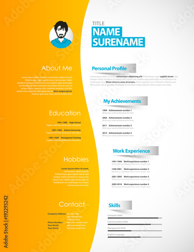 Creative cv template with paper stripes.