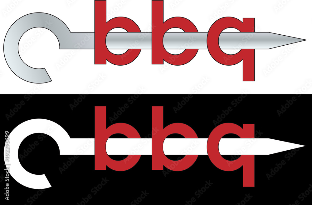 barbecue with skewers and letters bbq minimalism logo barbecue with skewers and letters bbq minimalism logo