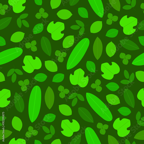 Vector illustration. Seamless pattern with fruit leves