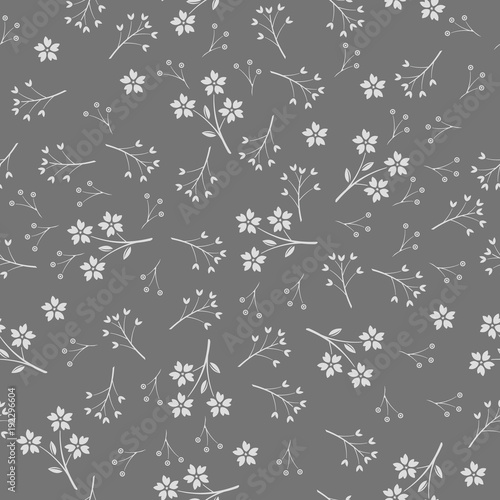 Elegant seamless pattern with flowers and leaves