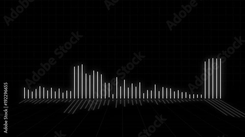Techno Futuristic Retro Audio Meter Bar background playing music with room for lyrics - 30 Seconds