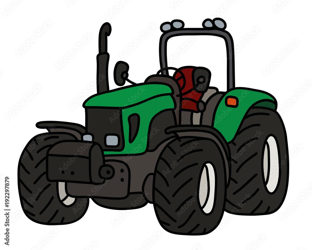 Obraz premium The green open heavy tractor
