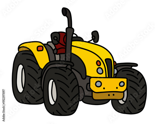 The yellow open heavy tractor