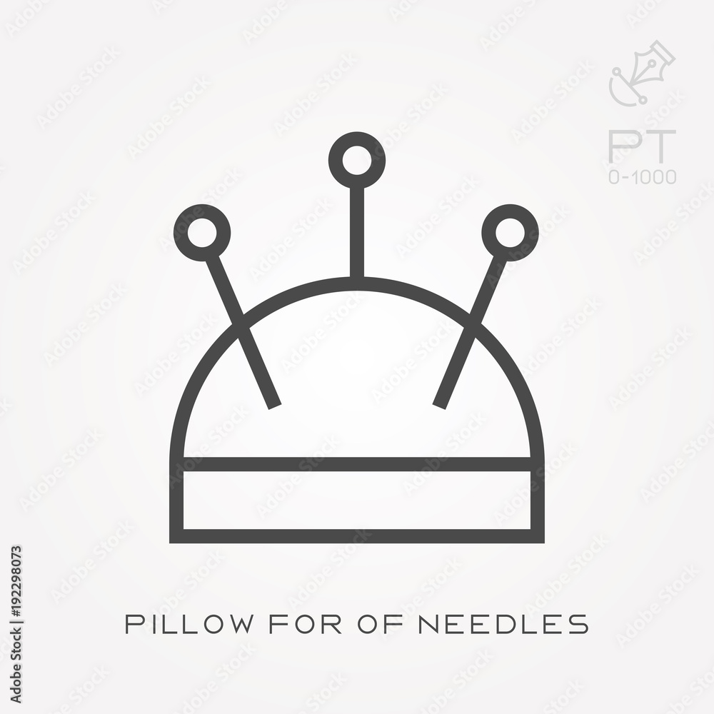 Line icon pillow for of needles Line icon pillow for of needles