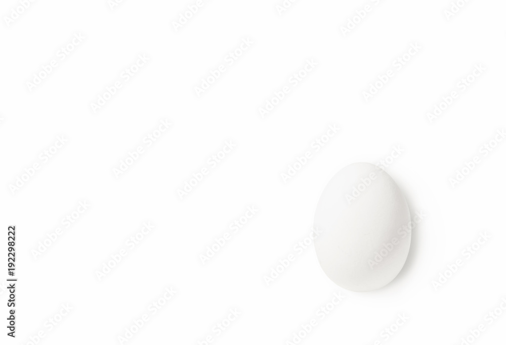 One white isolated egg on a white background One white isolated egg on a white background