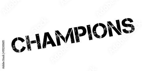 Champions rubber stamp. Grunge design with dust scratches. Effects can be easily removed for a clean, crisp look. Color is easily changed.