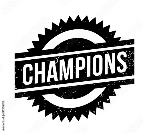 Champions rubber stamp. Grunge design with dust scratches. Effects can be easily removed for a clean, crisp look. Color is easily changed.
