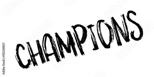 Champions rubber stamp. Grunge design with dust scratches. Effects can be easily removed for a clean, crisp look. Color is easily changed.