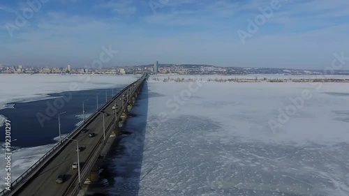 Wallpaper Mural Road bridge over the ice river Torontodigital.ca