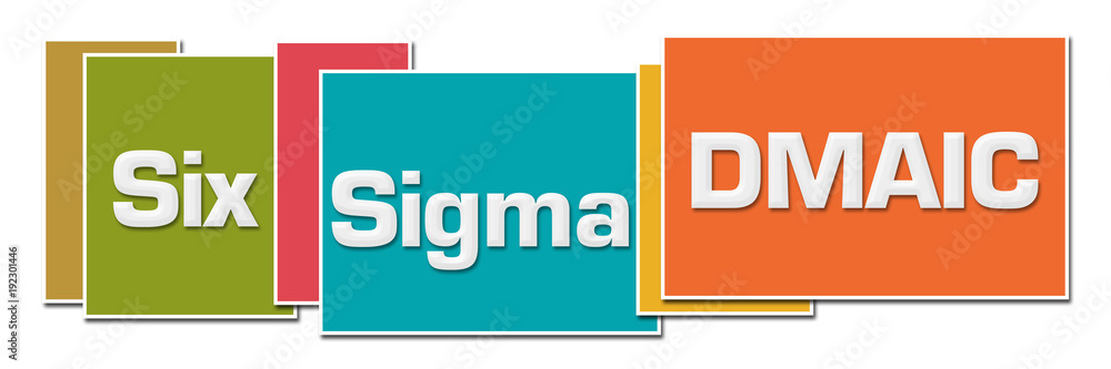 Fototapeta premium Six Sigma DMAIC Various Color Boxes 